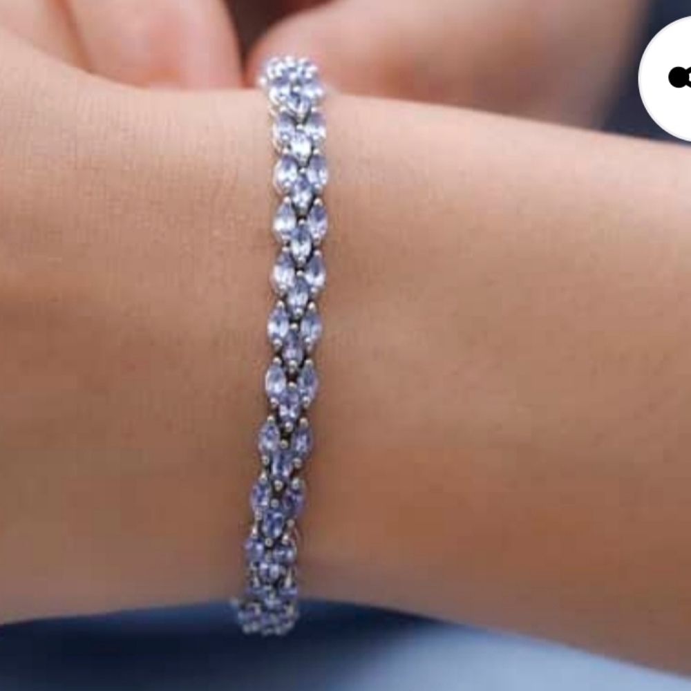 Genuine Tanzanite Tennis Bracelet in Sterling Silver New! ๐ - Picture 3 of 3